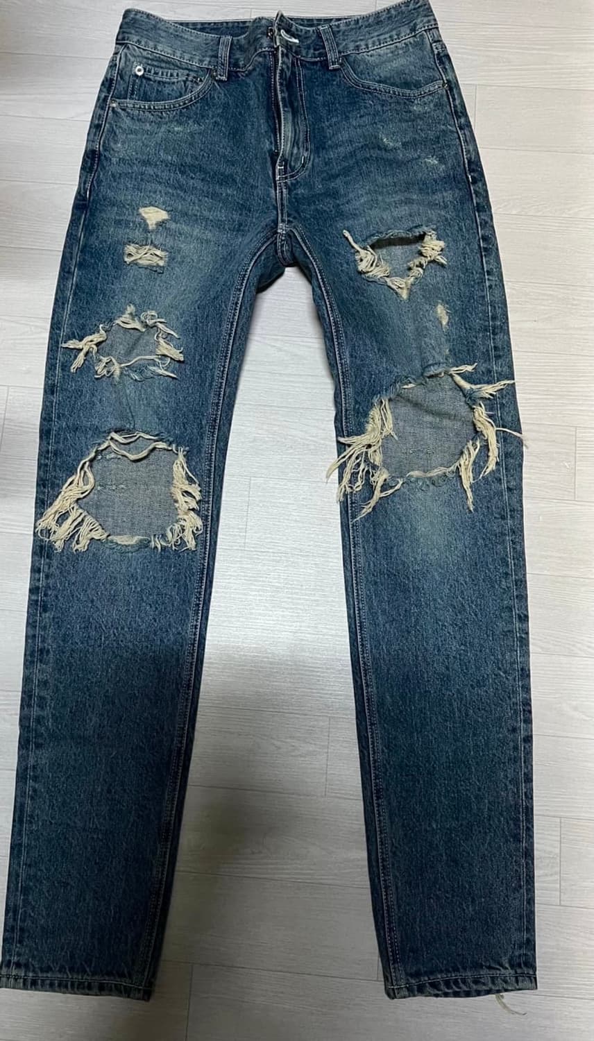 남자 락시크 디스 청바지 언노운옴므 데미지진 상품이미지1