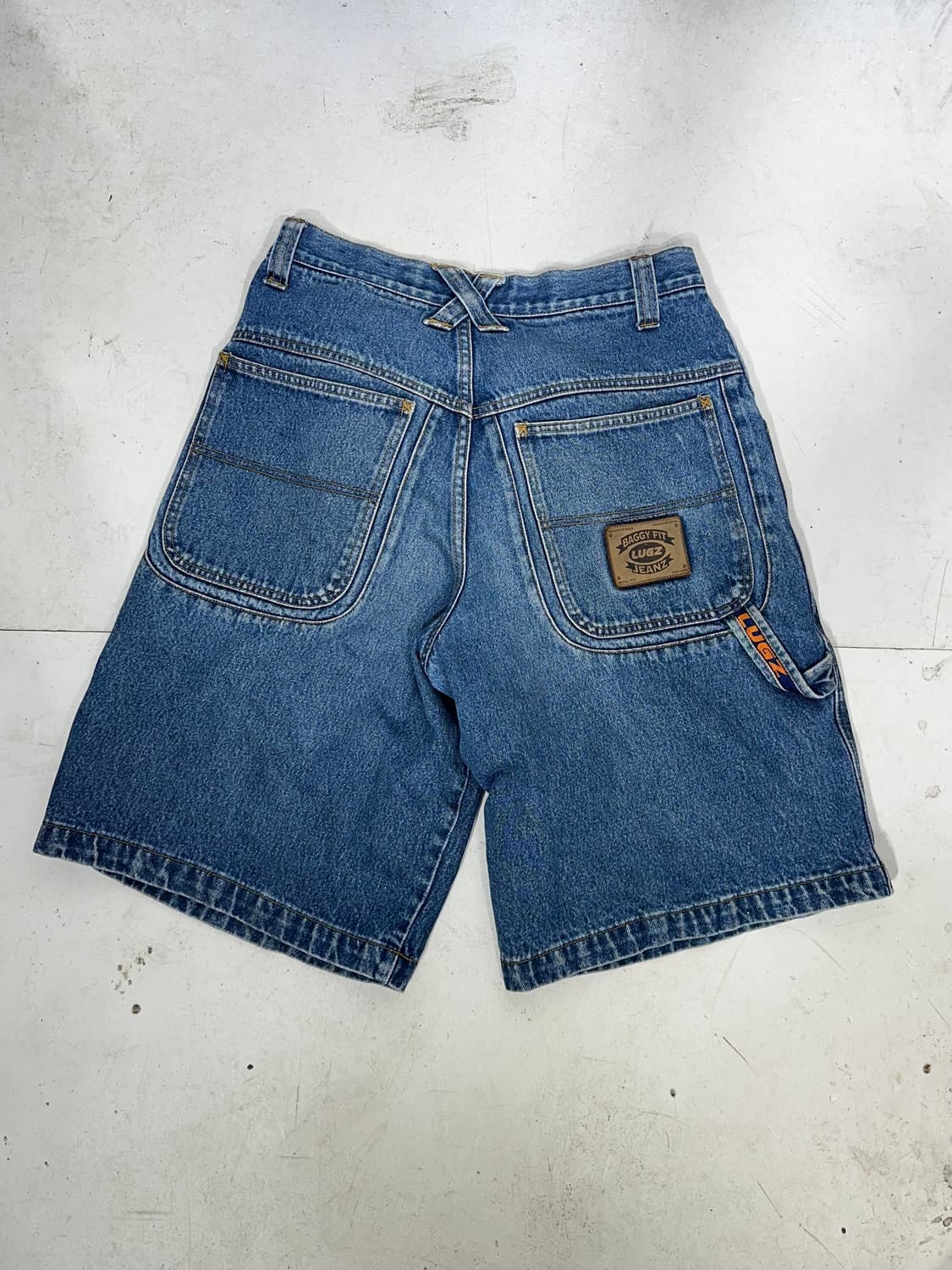 90s LUGZ 증청 배기핏 올드스쿨 카펜터 버뮤다 데님 반바지 30 상품이미지4