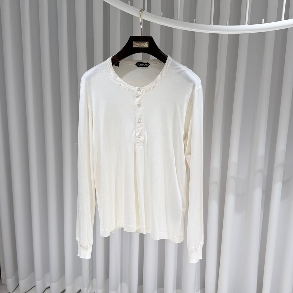 (A+/52) / 톰포드 코튼 블렌드 아이보리 헨리넥 상품이미지2