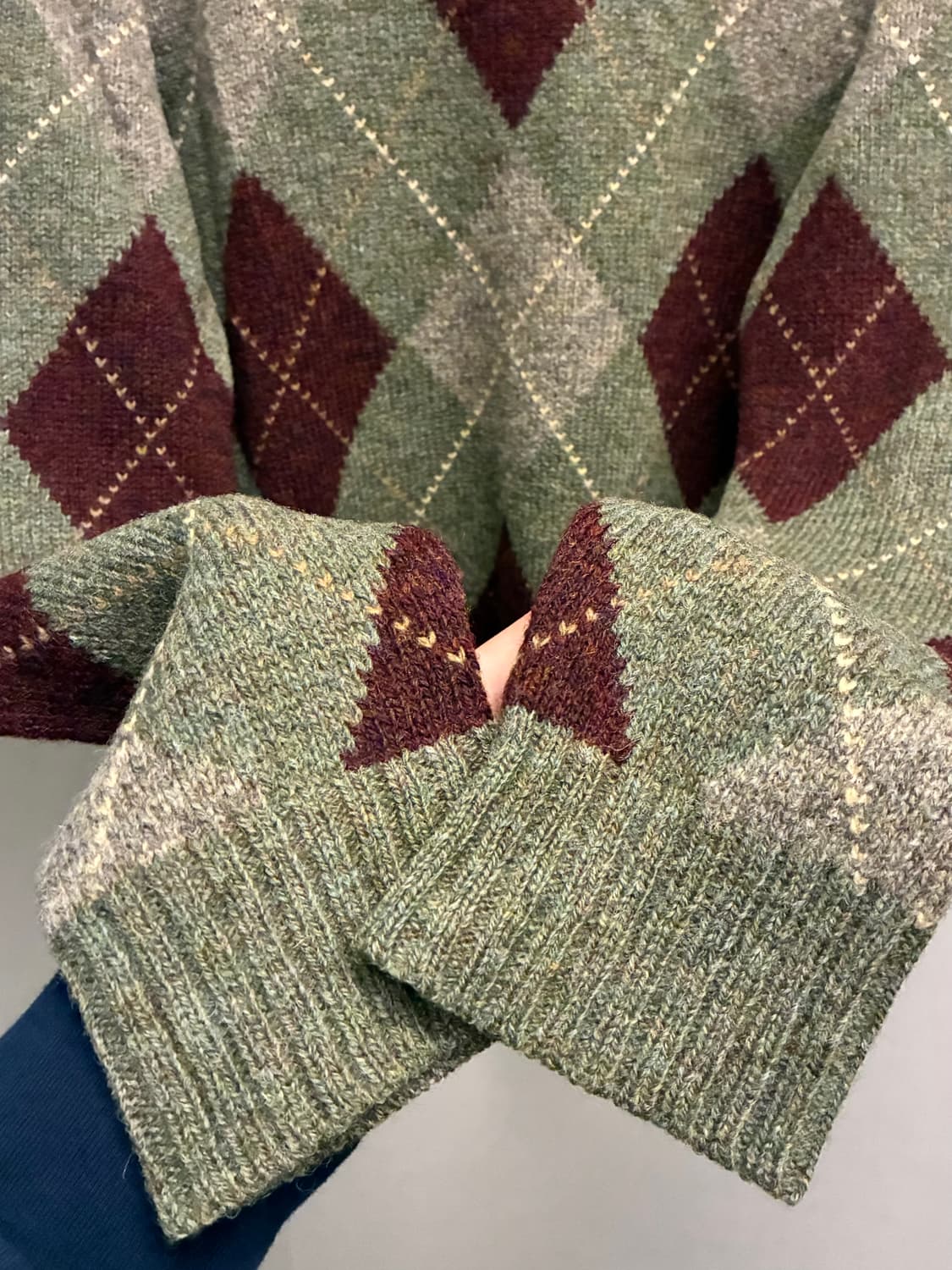 (M/100)00s 폴로랄프로렌 아가일 램스울 크루넥 니트 폴로니트 상품이미지4