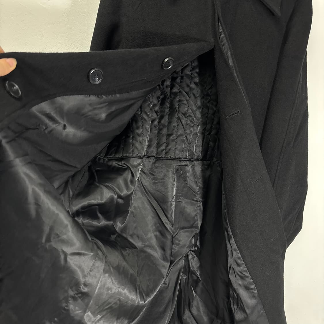 OS 라퍼지스토어 블랙 루즈오버핏 울 발마칸롱코트 상품이미지3