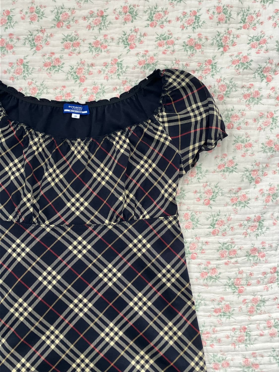 버버리 프릴 유넥 블라우스 1098 모리걸 y2k 스트릿 갸루 펑키 일본 상품이미지4