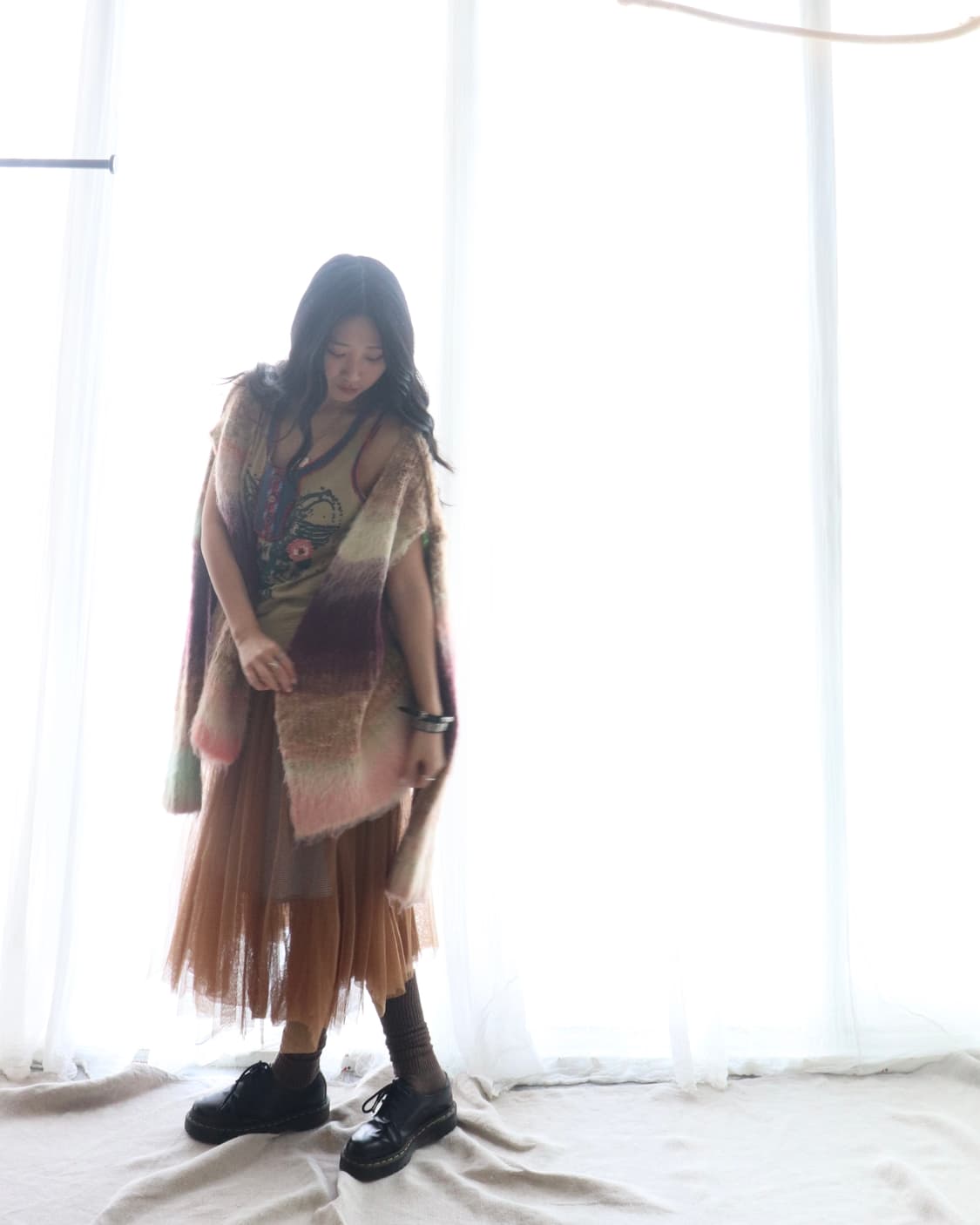 [Perverze] Gradient Stripe Knit Cardigan 상품이미지4