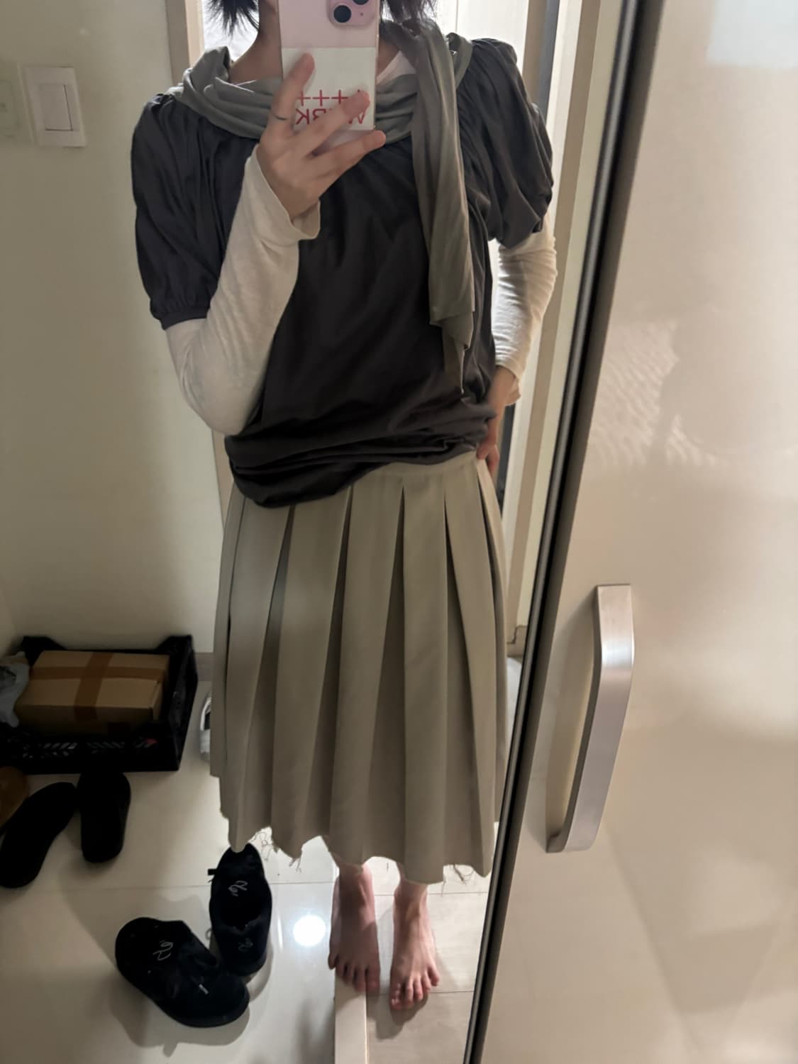 rough midi-skirts 상품이미지1