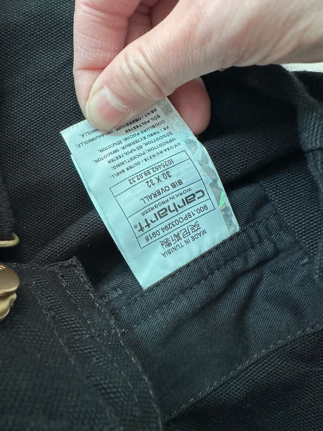 CARHARTT WIP 칼하트 블랙 오버롤 30/32 상품이미지4