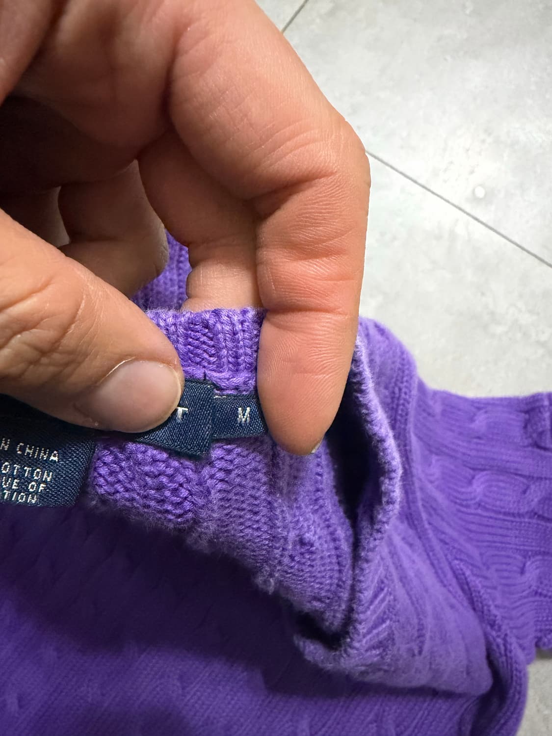 랄프로렌 폴로 퍼플 컬러 케이블 니트 빈티지 숏슬리브 55size   상품이미지4