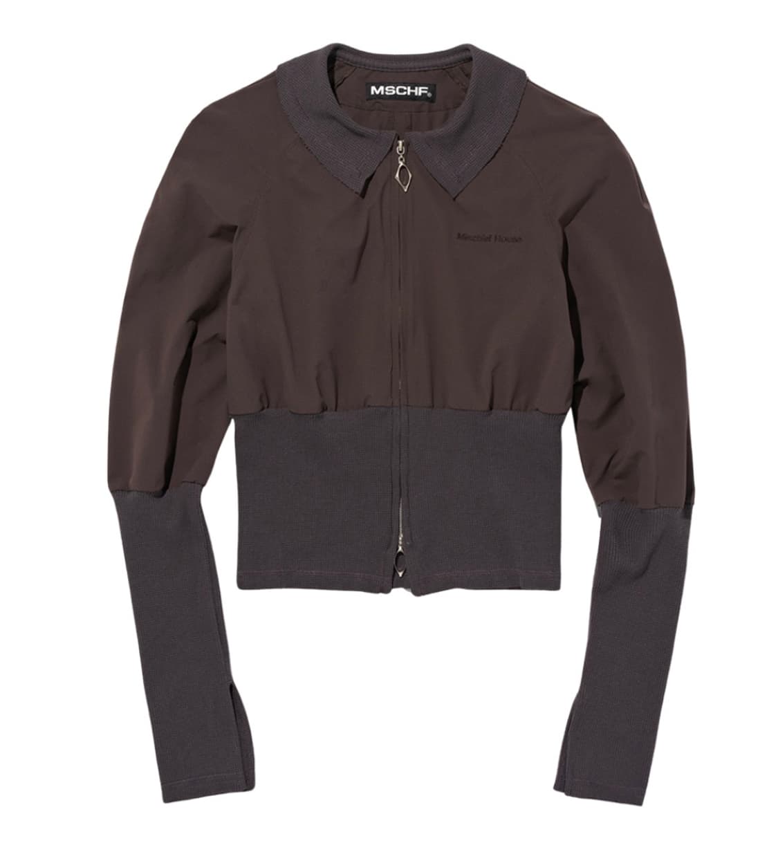 미스치프 와플집업 셔츠 브라운 색상 판매합니다! 상품이미지1