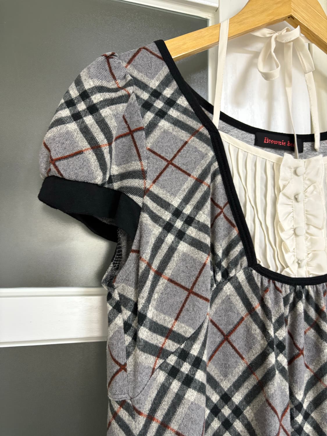 그레이 체크 원피스  상품이미지3