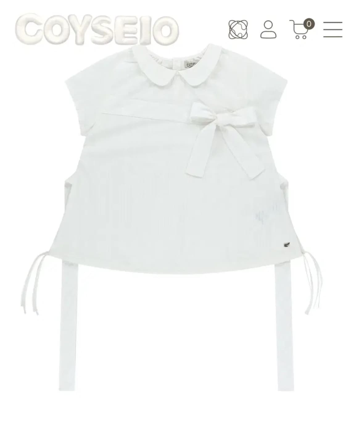 코이세이오 보우 블라우스 화이트 bow blouse white 상품이미지1