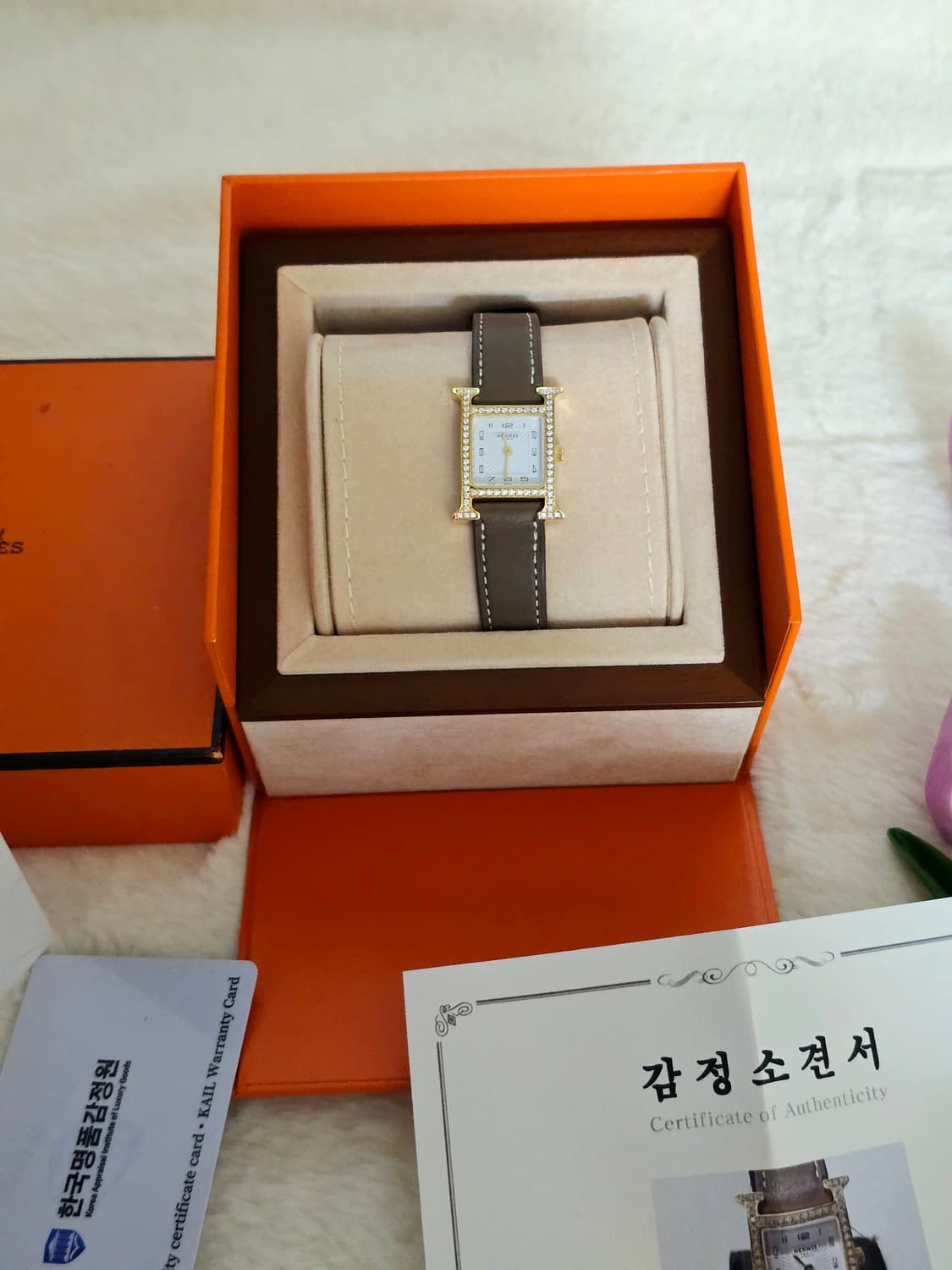 에르메스 h아워 HH1.210 다이아시계 정품 감정서포함 상품이미지2