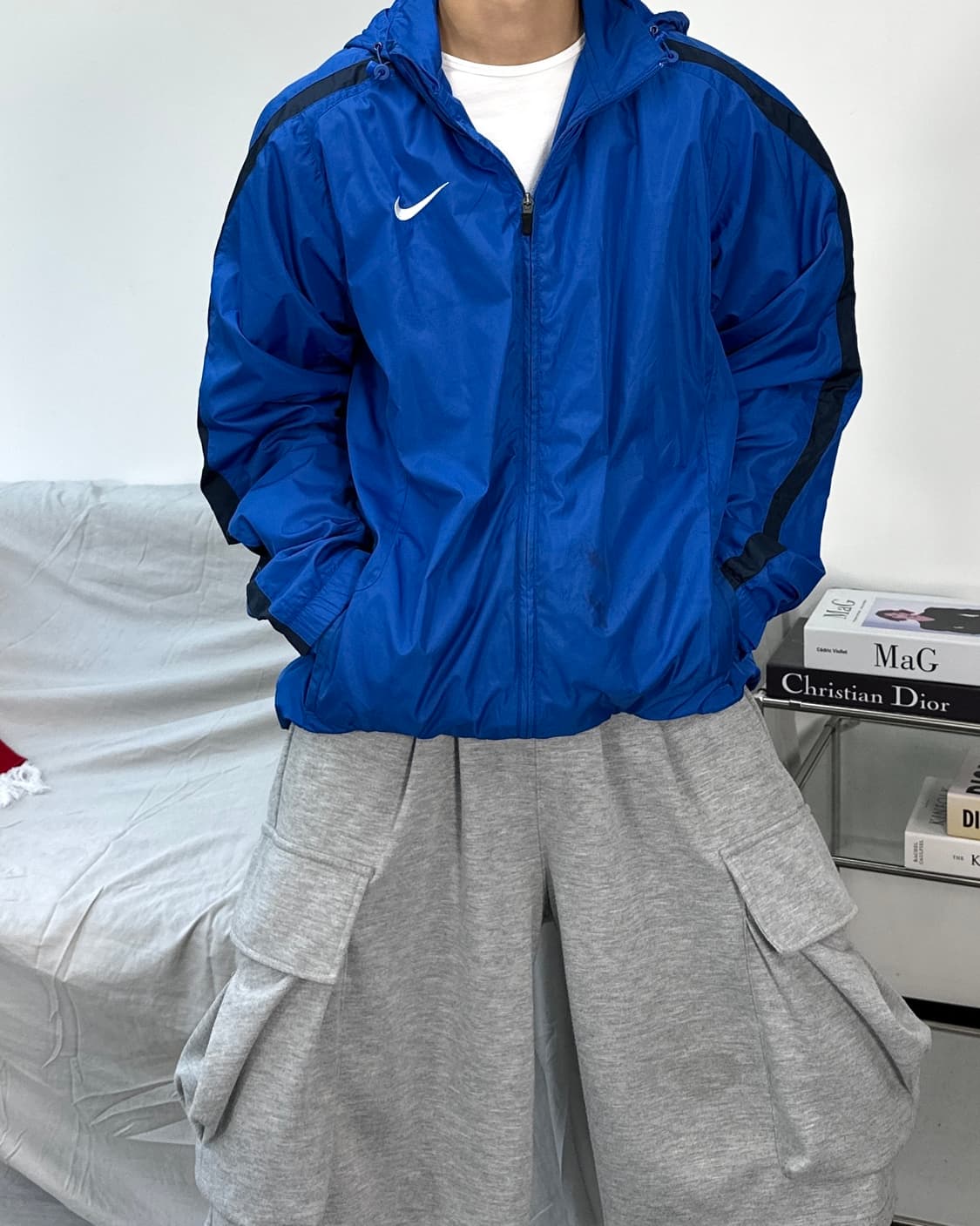 나이키 스우시 블루 바람막이 XL 상품이미지2