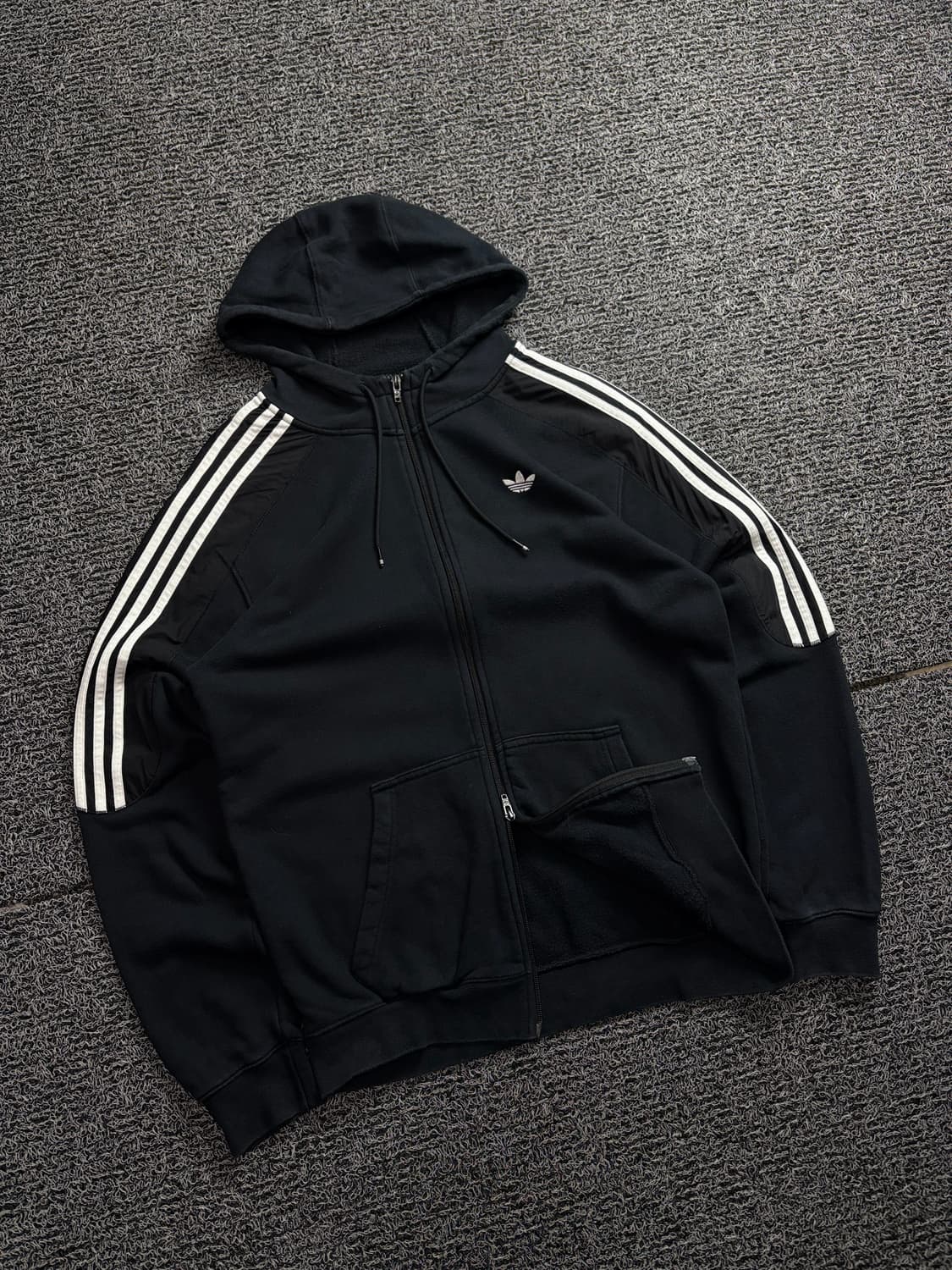 아디다스 트레포일 로고 블랙 트랙 스웻 후드집업 1753 상품이미지1