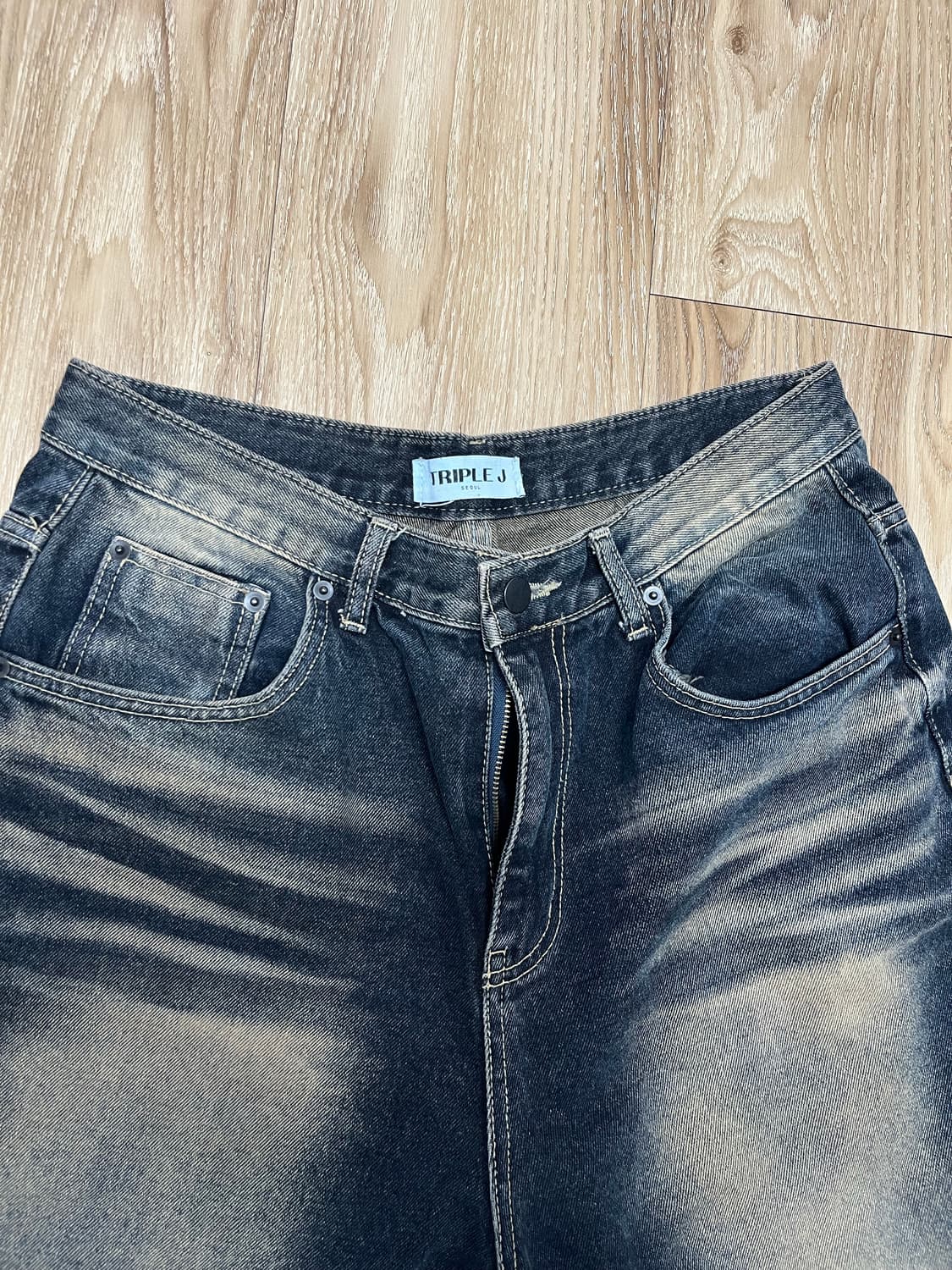 트리플 J 와이드 청바지 32 상품이미지3