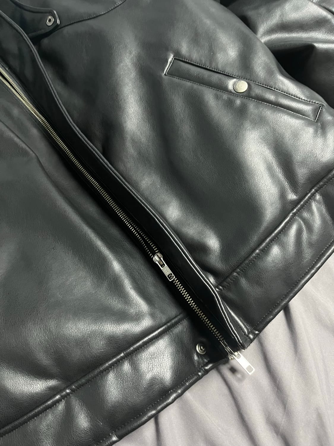 문선 비건레더 구스다운 자켓 2 사이즈 상품이미지4