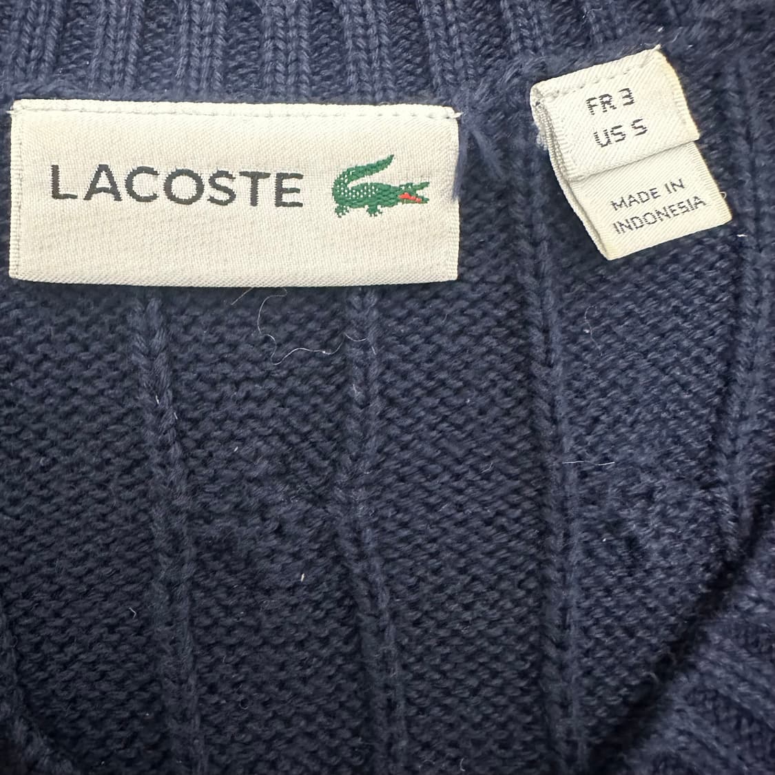라코스테 케이블 꽈배기 니트 네이비 S 상품이미지4