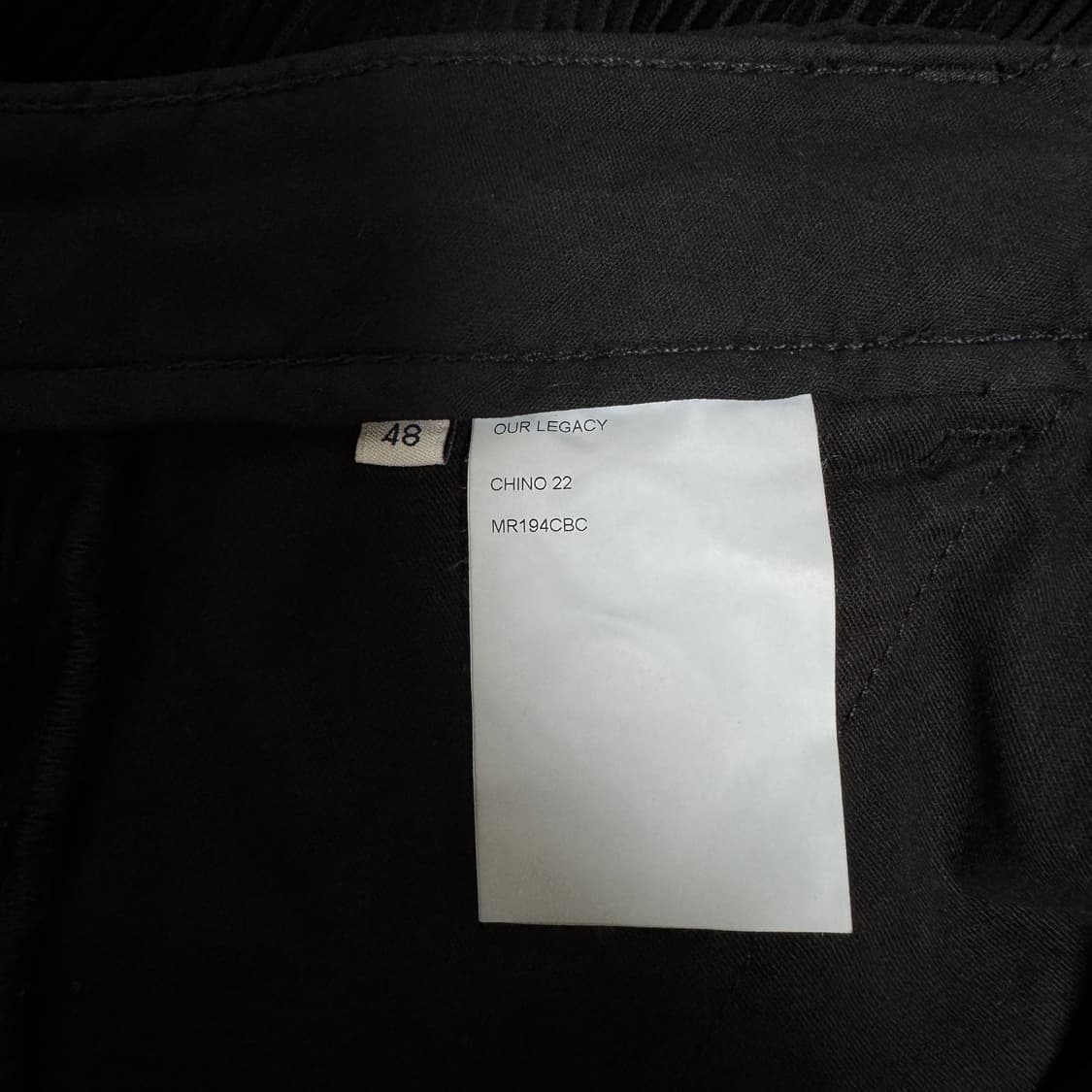 아워레가시 블랙 코듀로이 치노 팬츠 48 사이즈 상품이미지4