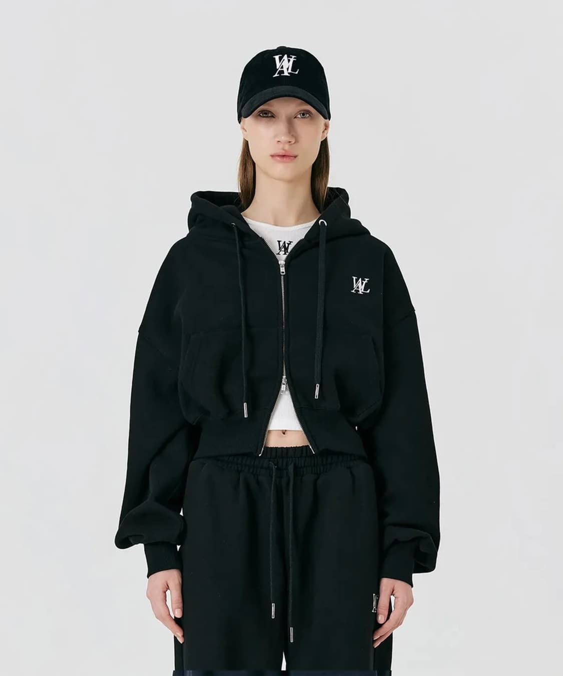 우알롱 21FW 투웨이 시그니처 크롭 후드 집업 PN6959 상품이미지2