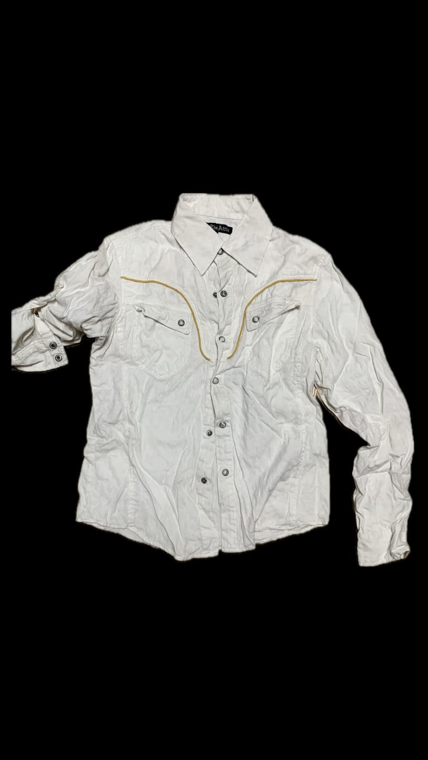 빈티지 화이트 셔츠자켓&팬츠 세트 상품이미지2