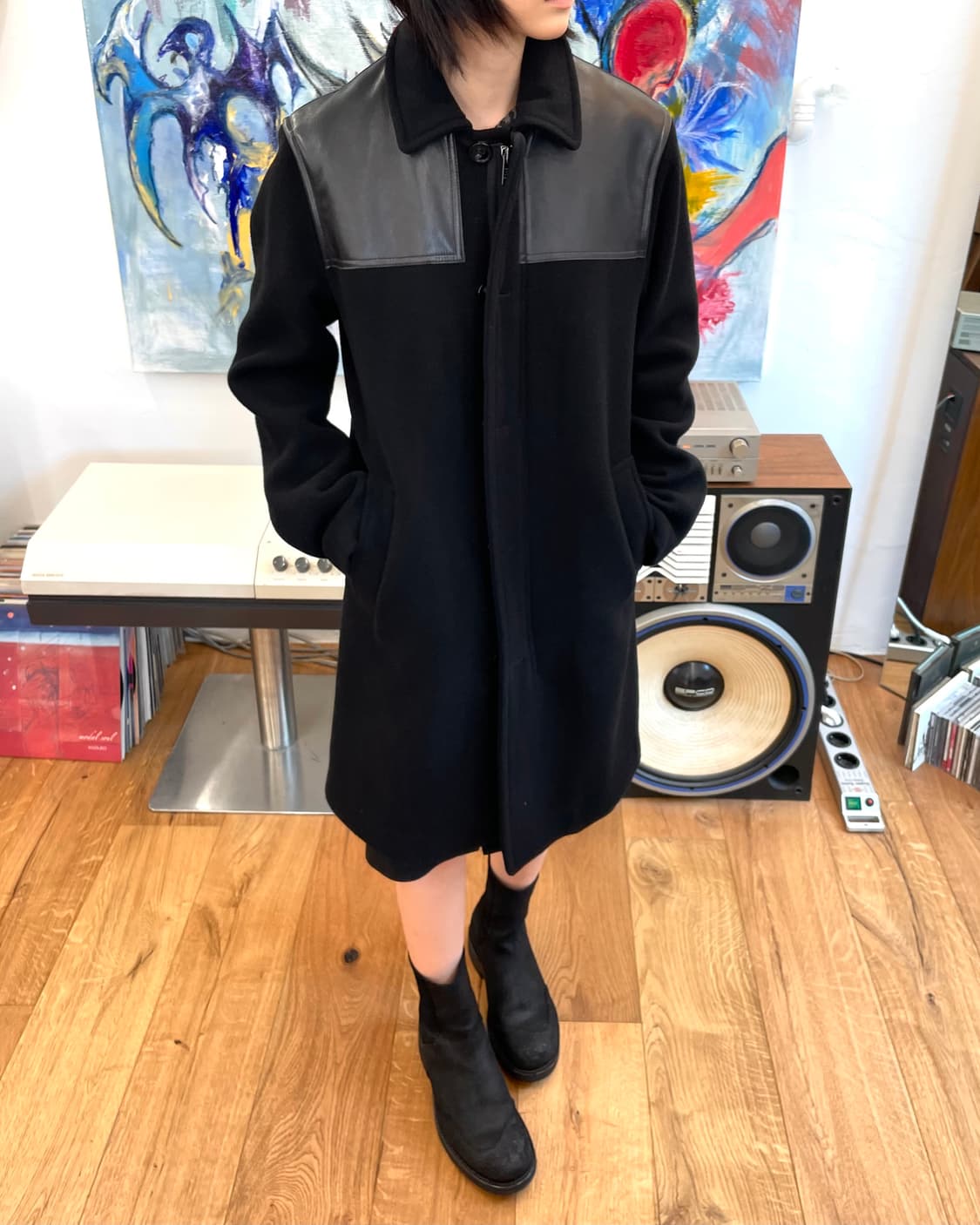 [46] 마크제이콥스 레더 패치 울 코트 상품이미지1