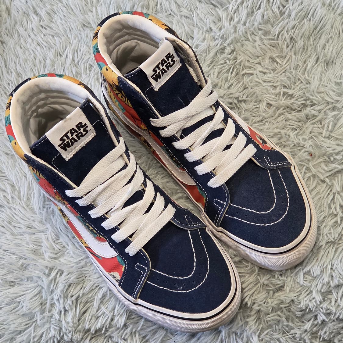 4q-4:반스 스타워즈 스케이트-하이 플로럴 패턴 (약 22.5cm) 상품이미지5