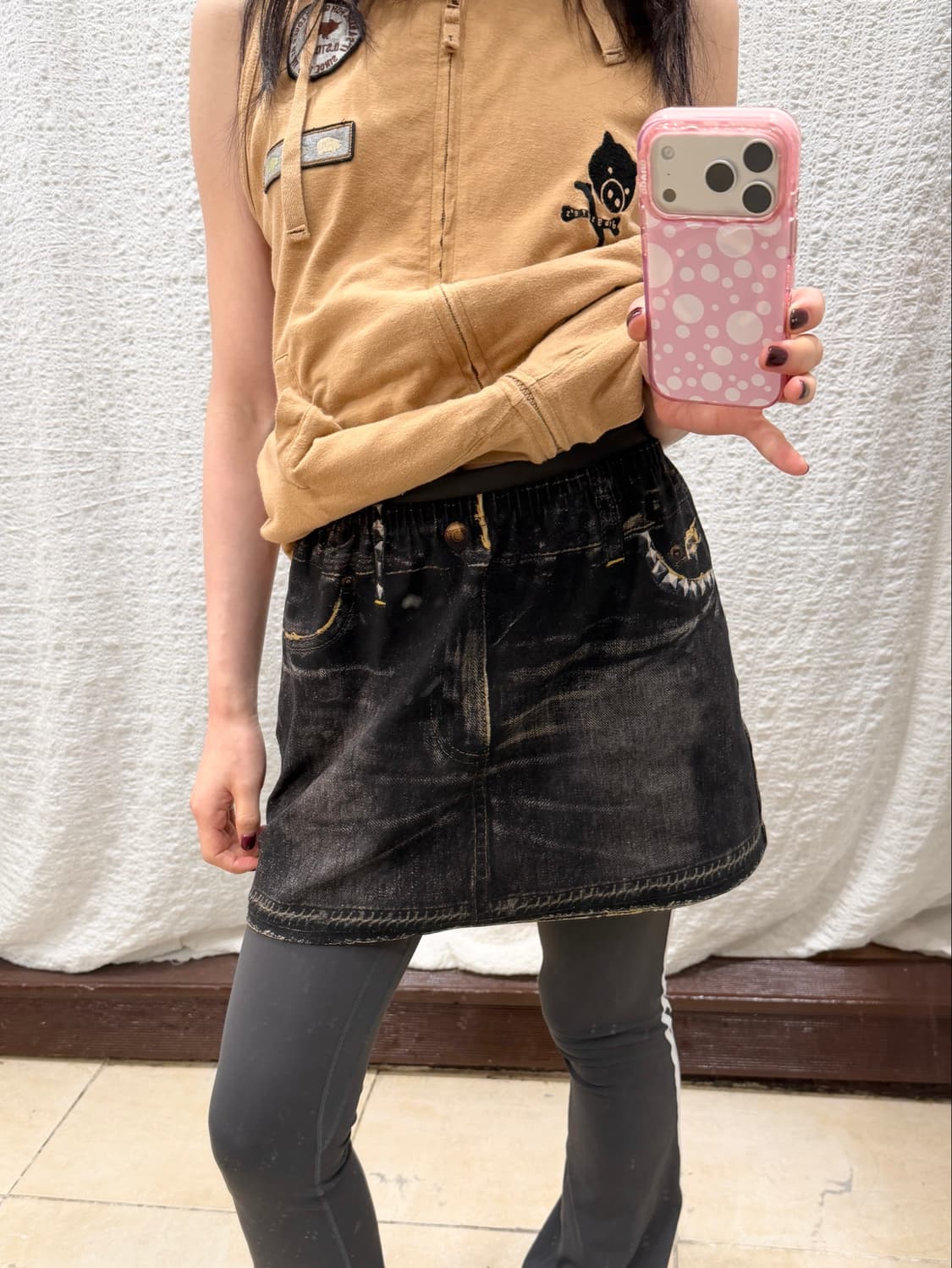 Printing mini skirt 상품이미지1