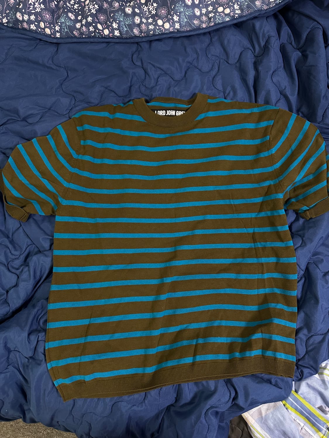 로드존그레이 stripe crewneck knit olive 상품이미지2