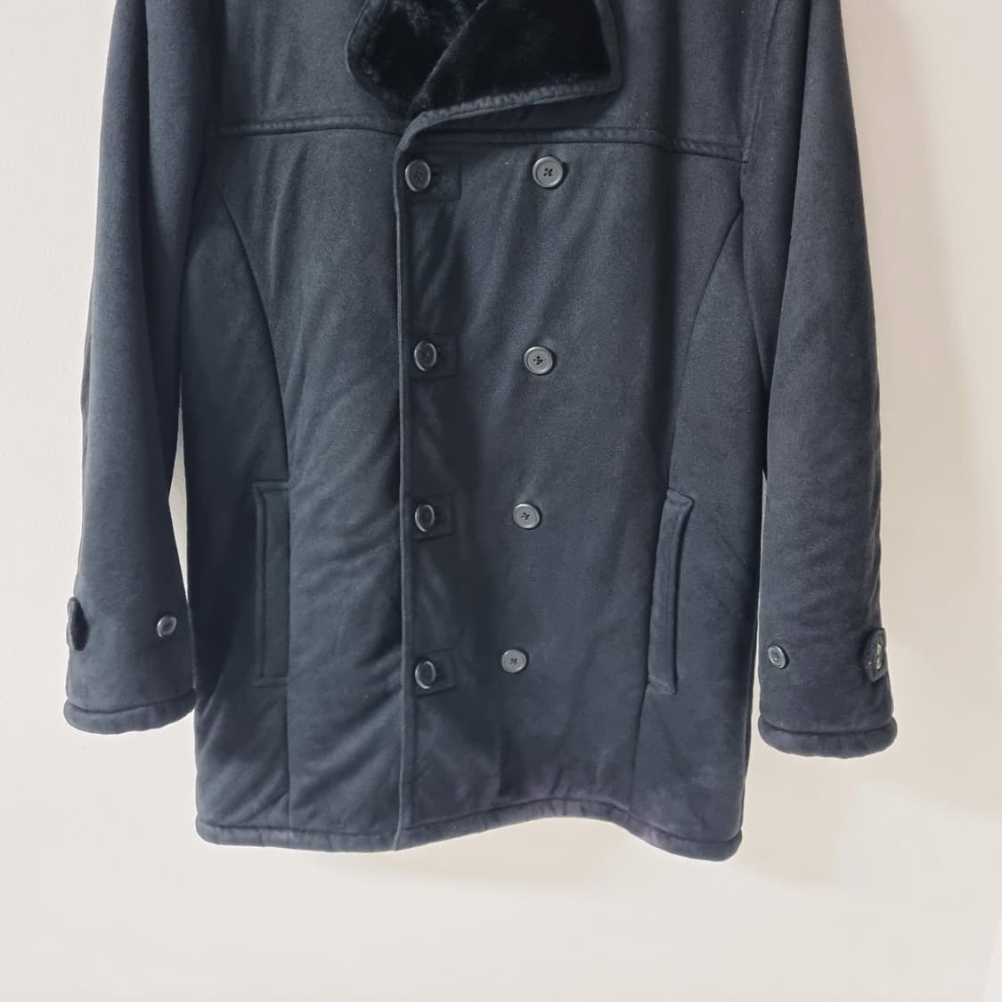 빈티지 스웨이드 더블코트 블랙 - L 상품이미지3