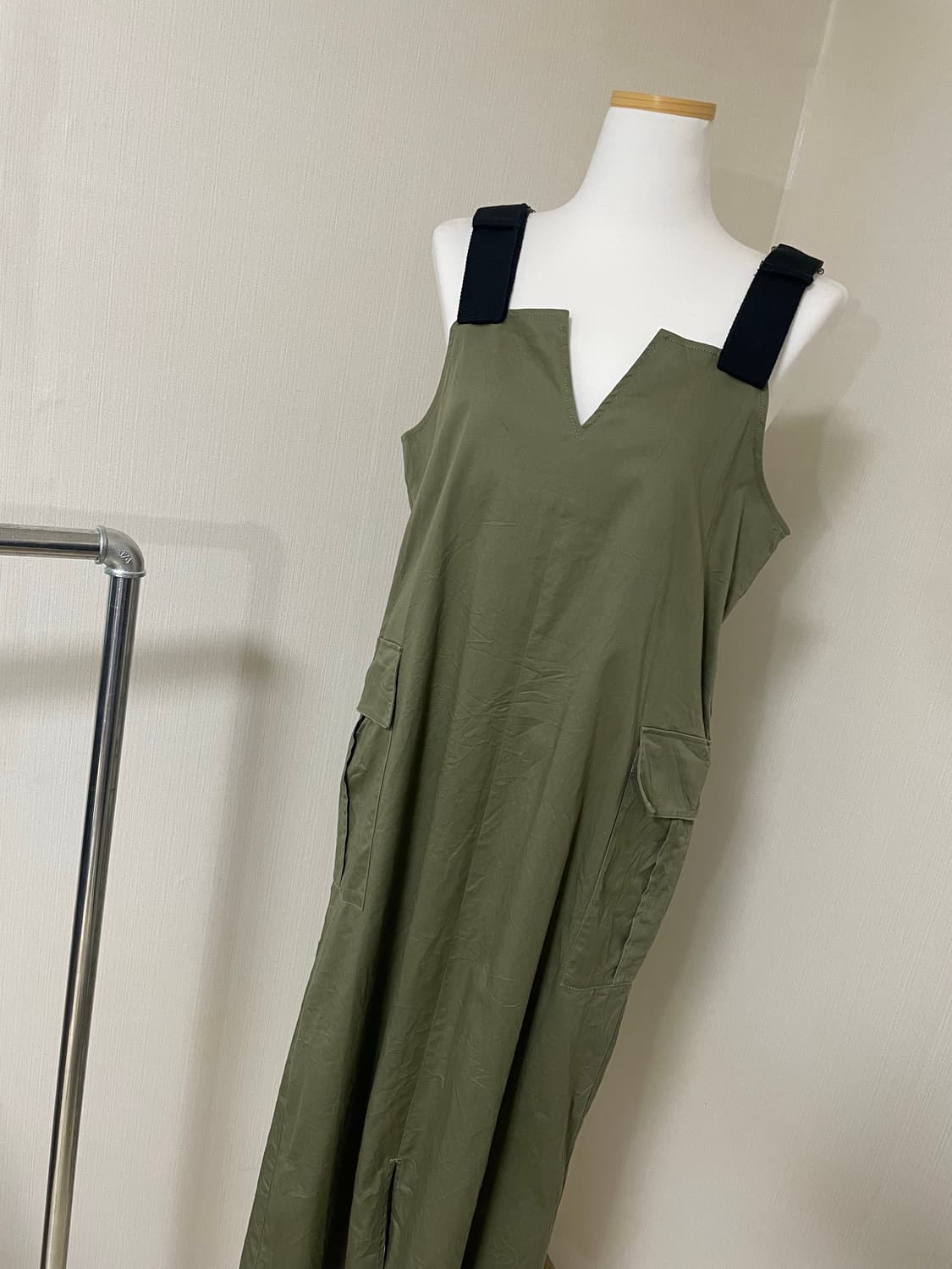 LEFSIM 카키 오버롤 롱원피스 상품이미지2