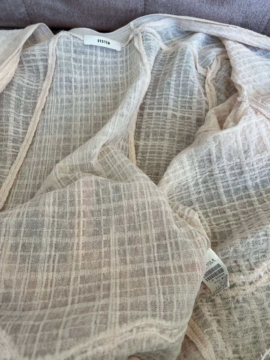 시스템 여성 피치핑크 자수가디건 코튼가디건  상품이미지7