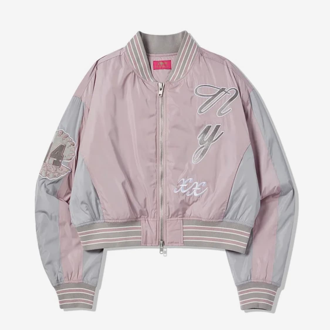 OVIS COLOR BLOCK BOMBER JACKET PINK 상품이미지2