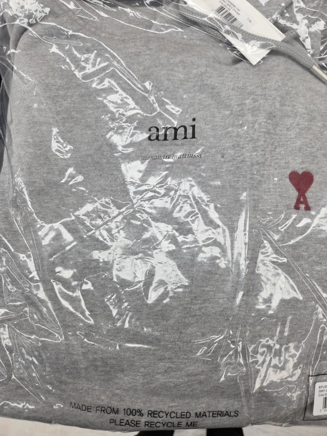 아미 하트 로고 회색 후드티 L 상품이미지2