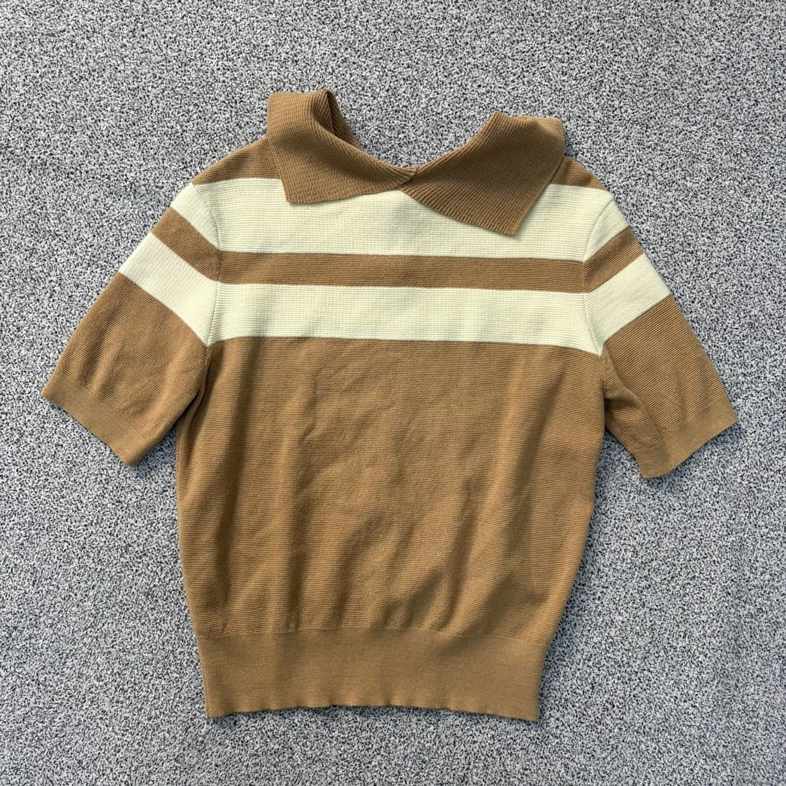 90 SJSJ 여성 울 반팔 카라 니트 0331J 상품이미지3