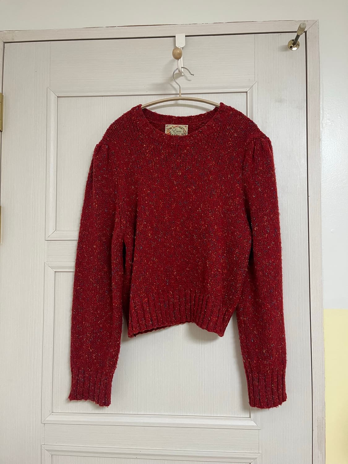 크리스마스 레드 보카시 울 니트 스웨터 연말 상품이미지3