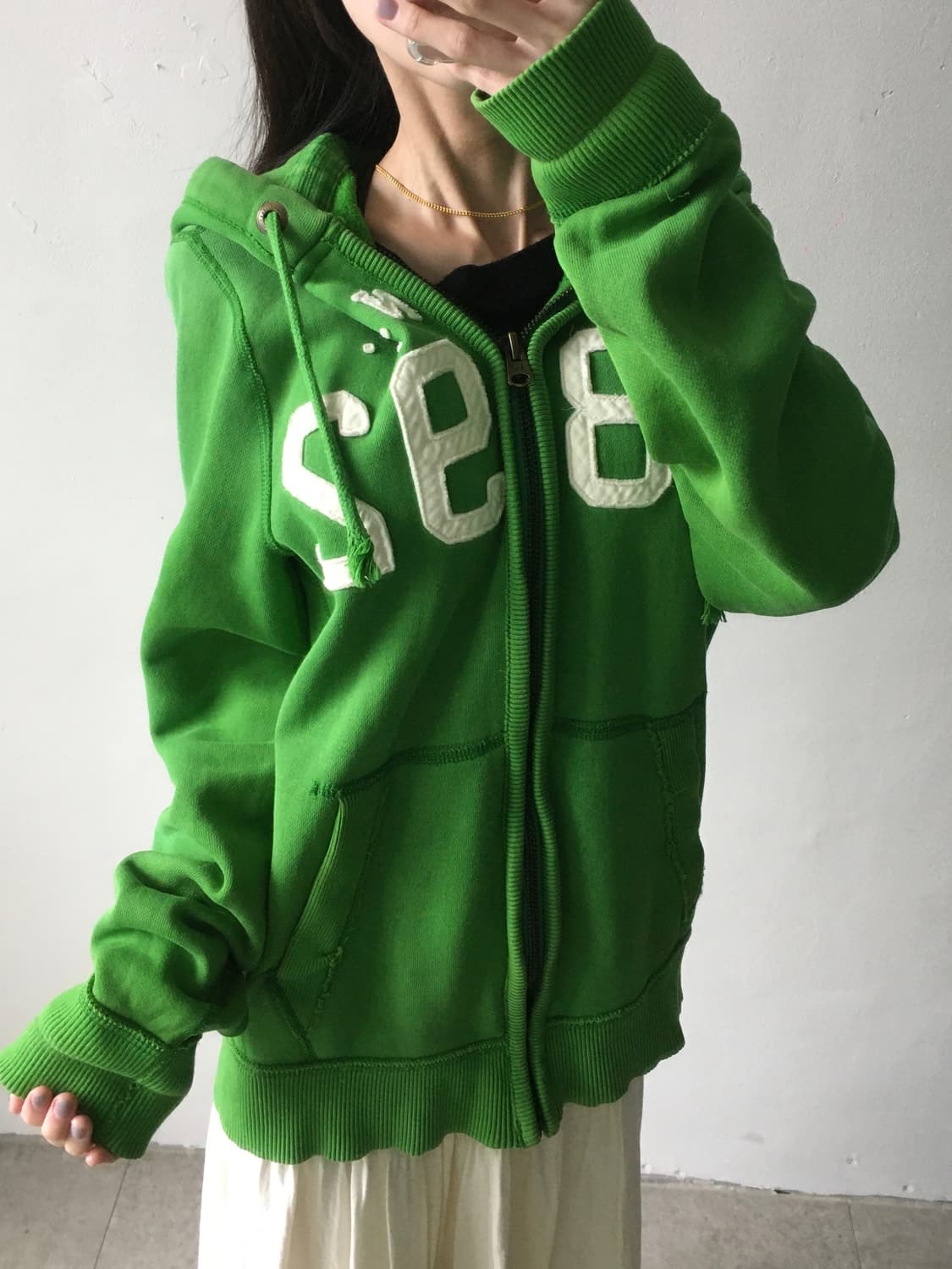 아베크롬비 넘버로고 후드집업 상품이미지1