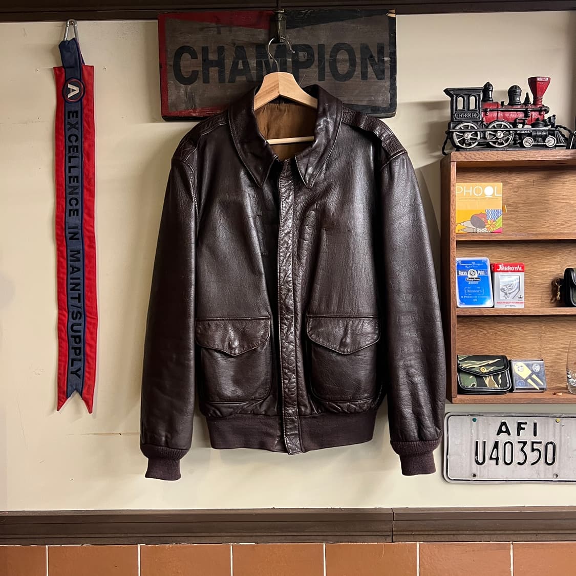 Cooper A-2 Type Goat Skin Leather Jacket 상품이미지1