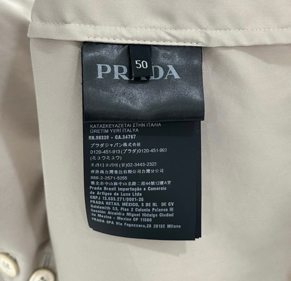 [50] Prada 프라다 삼각로고 블렌드 남성 코튼 백로고 블루종 자켓 상품이미지6