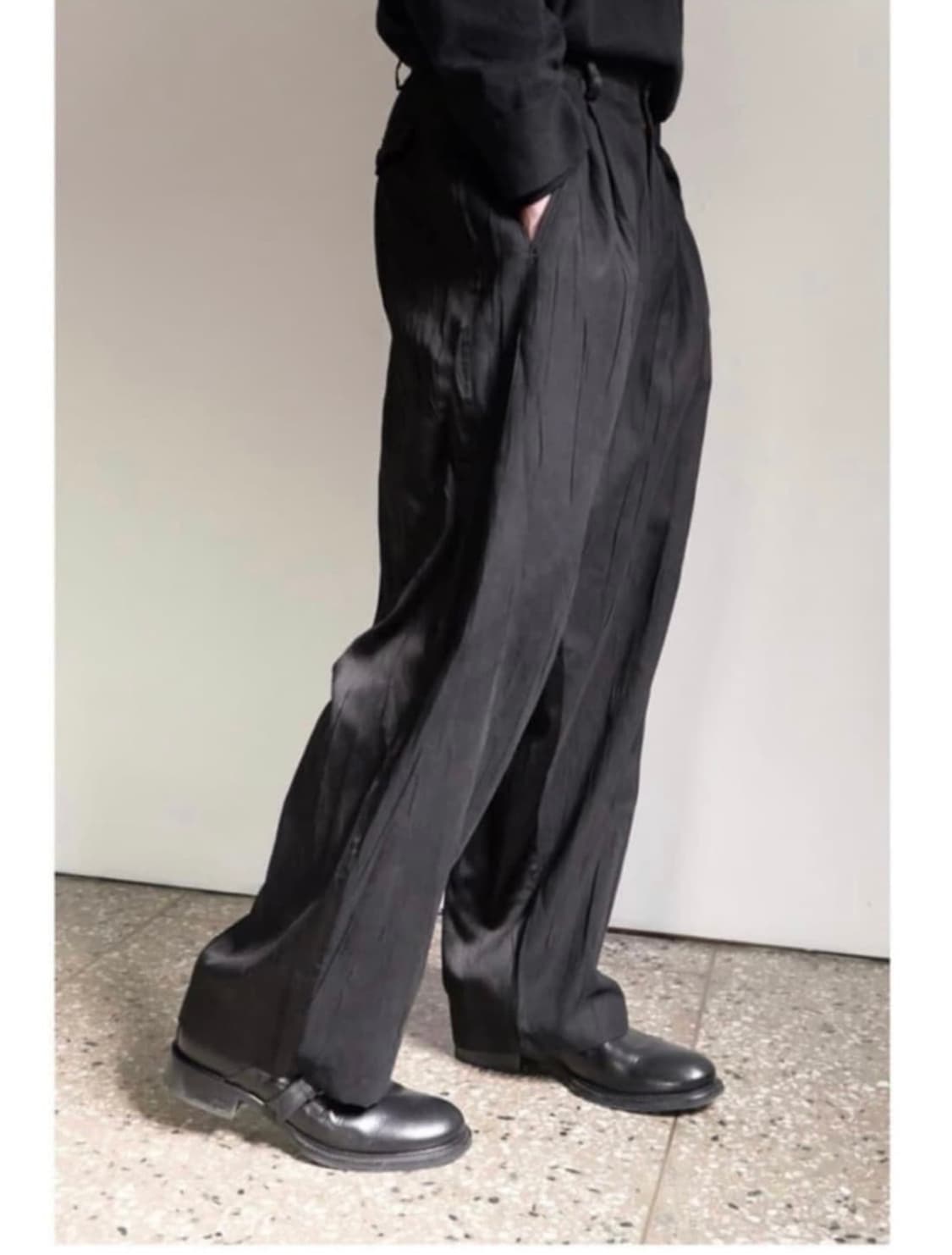 Goi own 투톤팬츠 블랙 상품이미지1