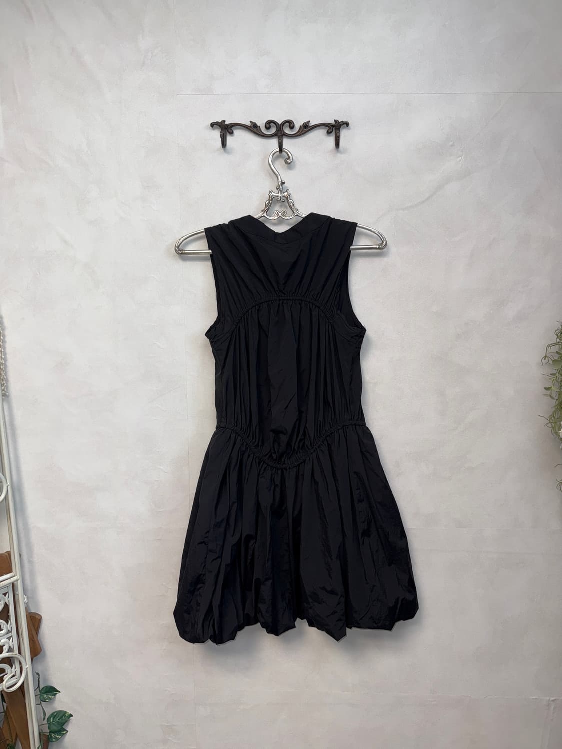 Black shirring detail balloon ops 상품이미지6