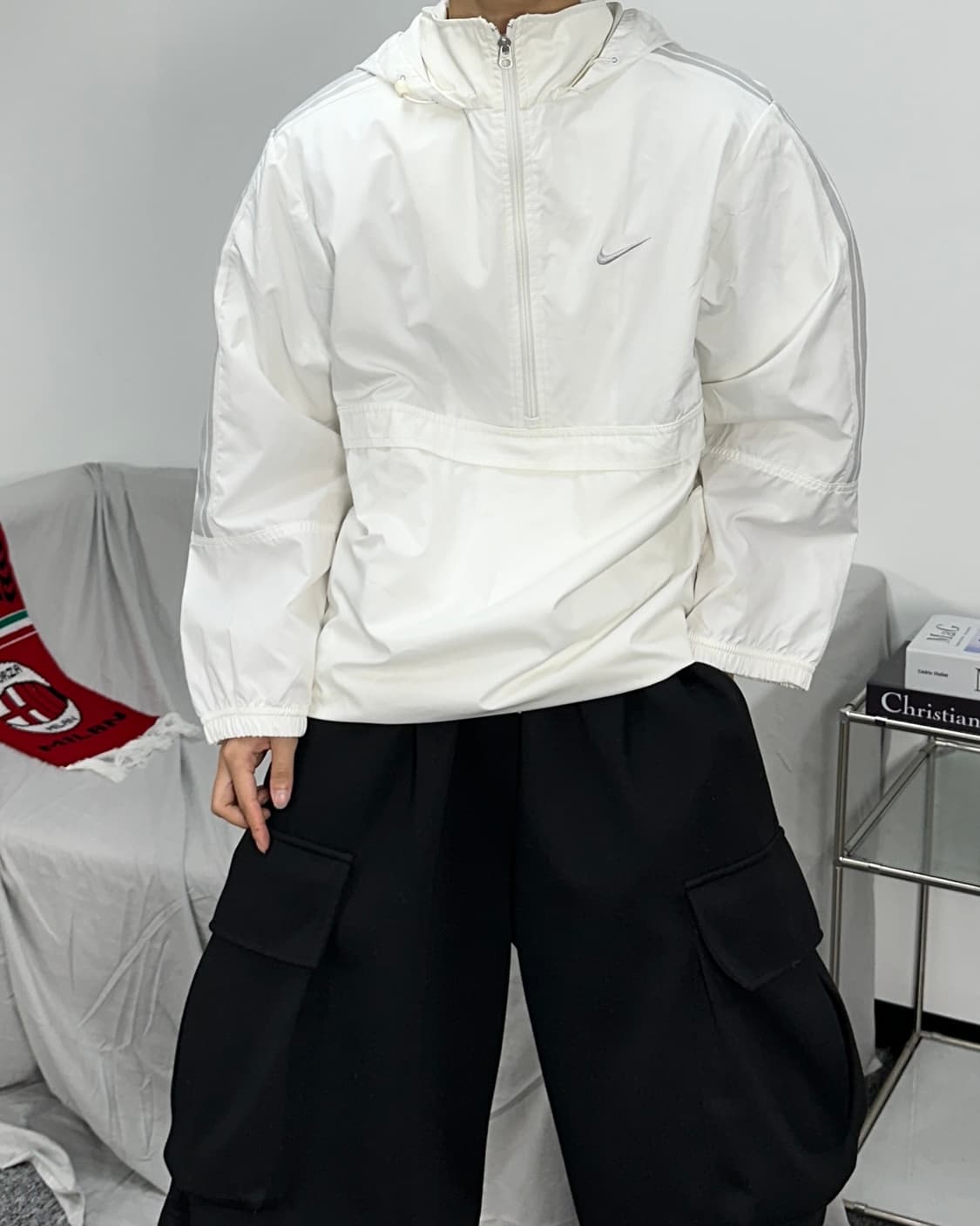 나이키 00s 화이트 그레이 아노락 M 상품이미지2