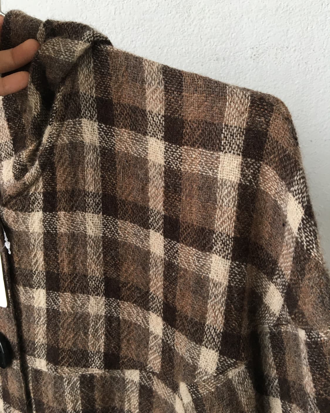 Check pattern hood cape 상품이미지4