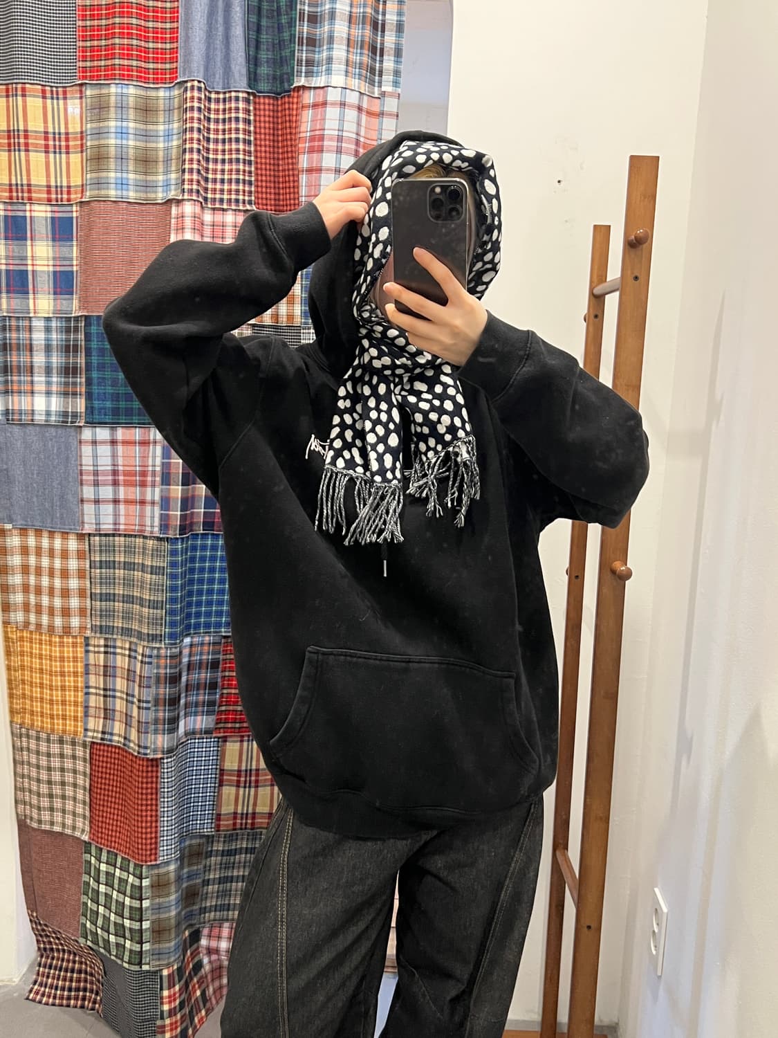 스투시 베이직 후드티 블랙 상품이미지6