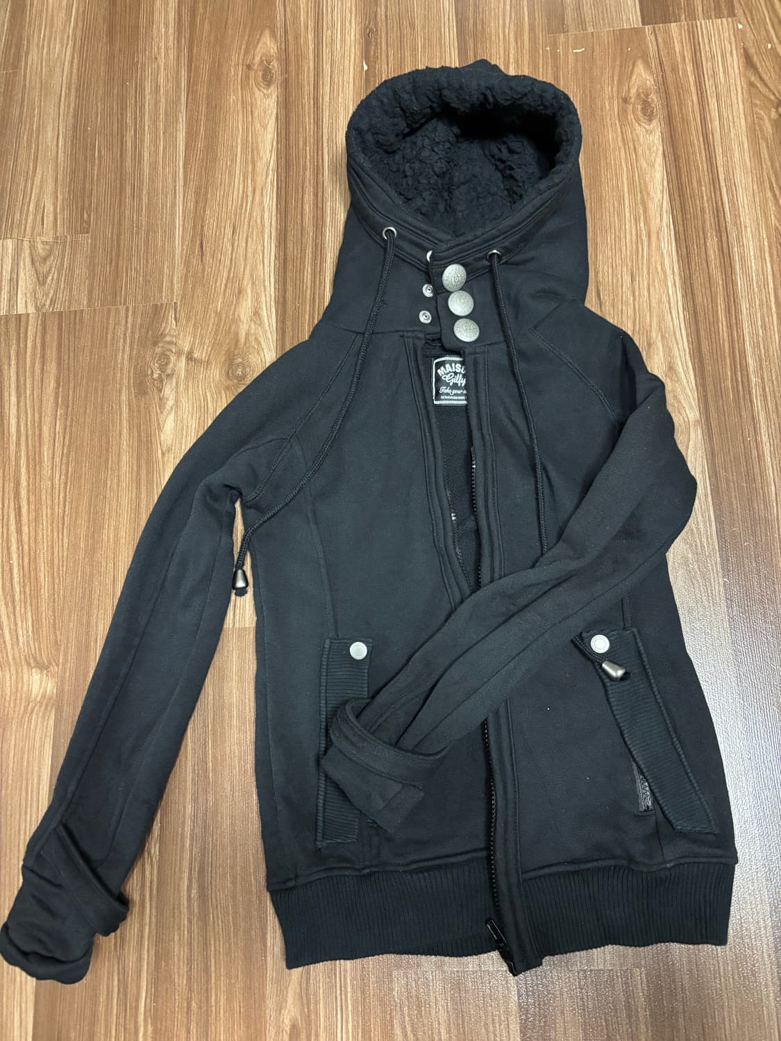 VTG 블랙 후드집업 상품이미지1