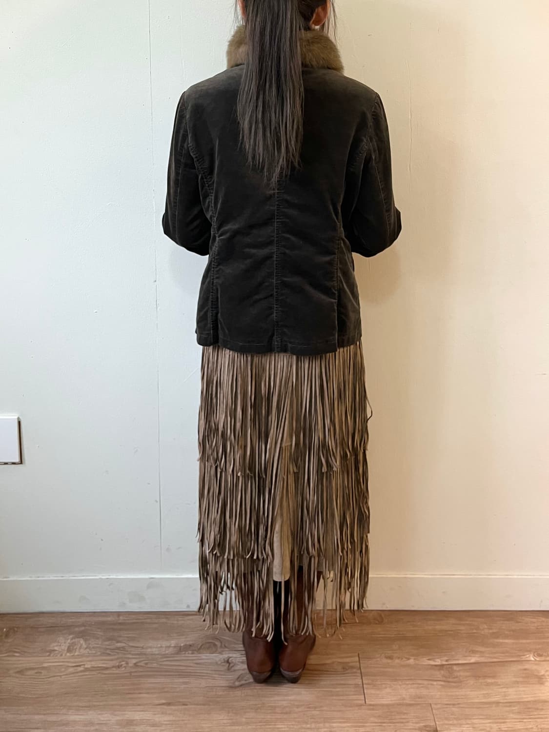 Chris montez 브라운 벨벳 퍼 자켓 상품이미지9