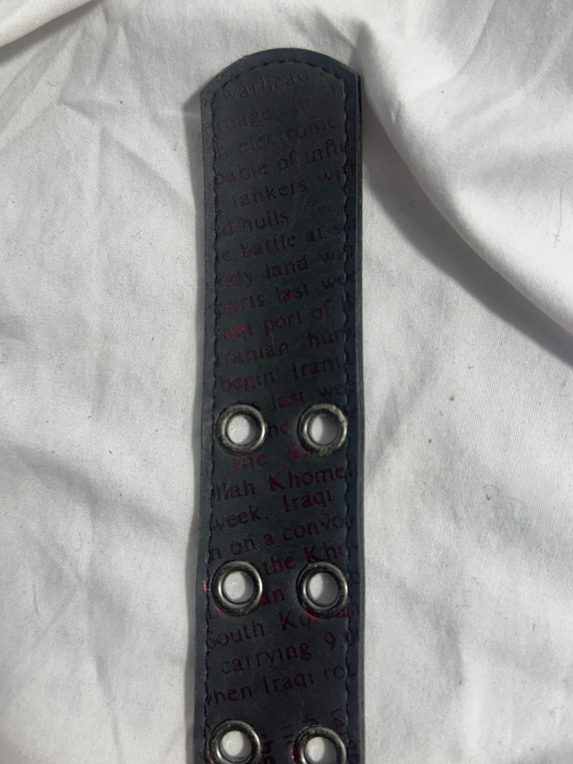 빈티지 밀리터리 텍스트 레더 벨트 상품이미지5