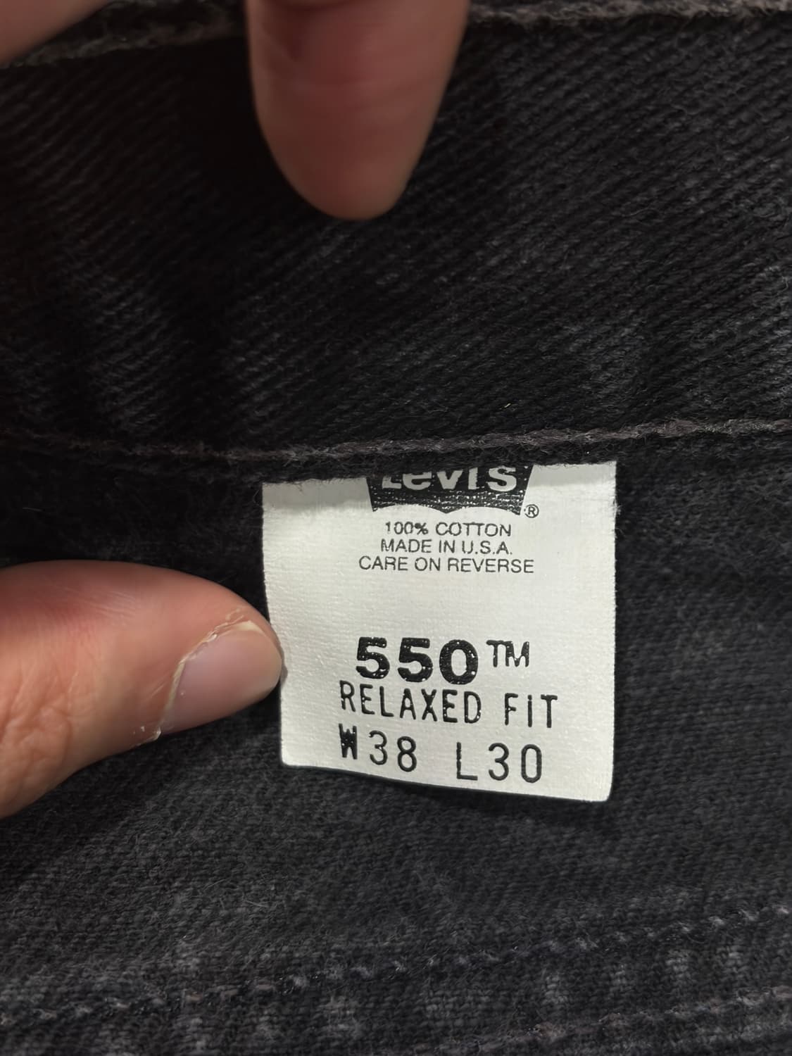 J31 00s USA 리바이스 550 흑청 데님팬츠 38X30 상품이미지6