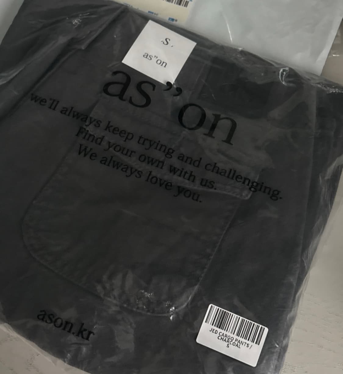 애즈온 jed cargo pants 차콜s (새상품) 상품이미지4