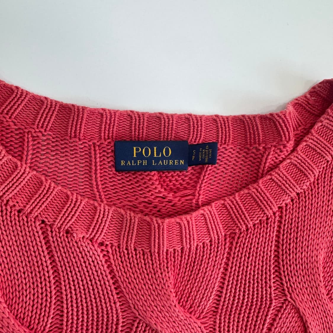 Polo 폴로 네이비 포니 핑크 케이블 니트 상품이미지6