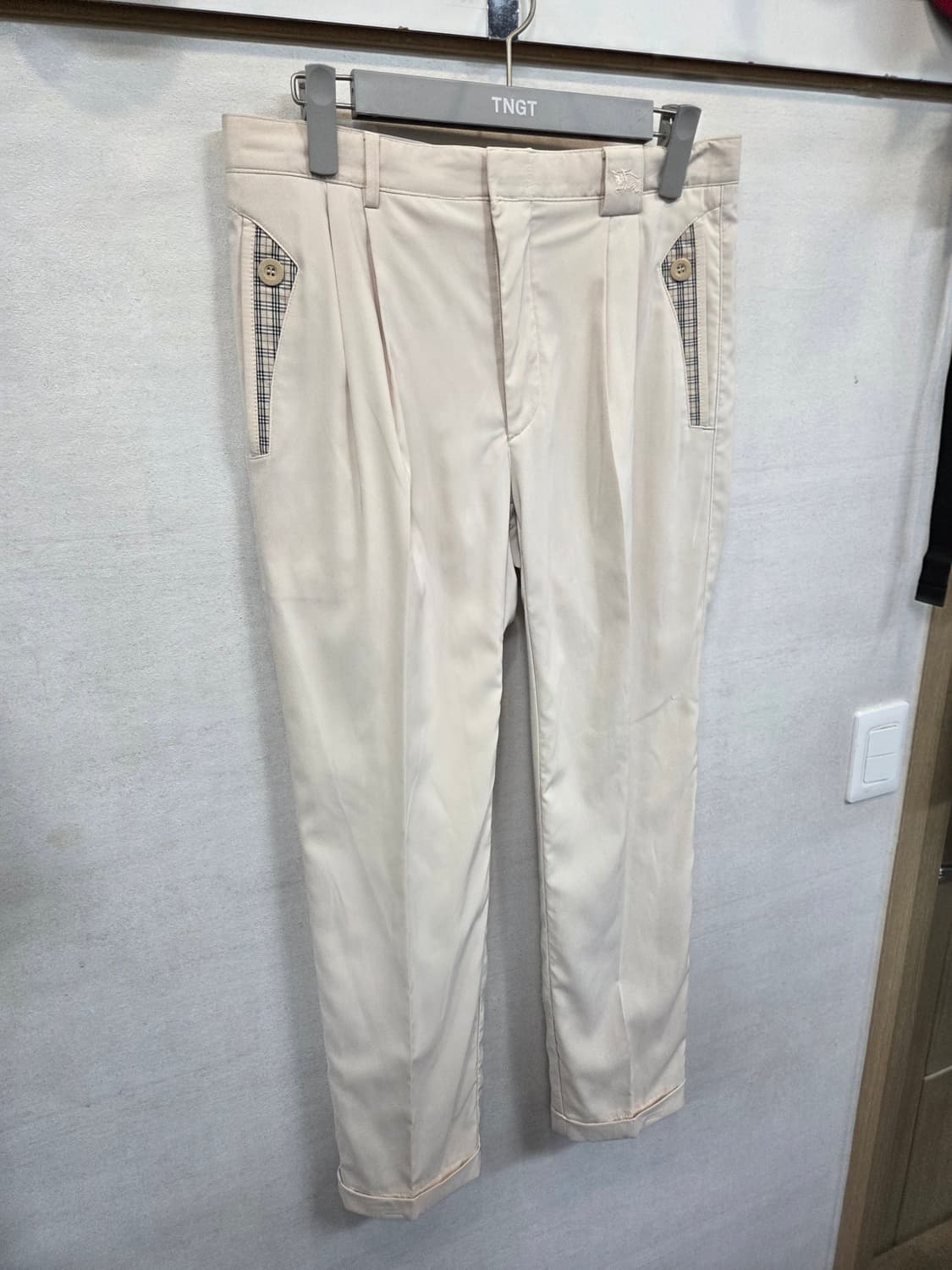 버버리 올드스쿨 빈티지 투턱 카브라 슬렉스 팬츠 대략 32 상품이미지6