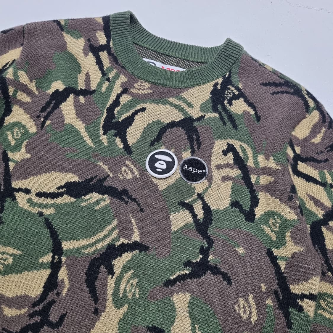 AAPE 카모 니트 - XS 상품이미지4