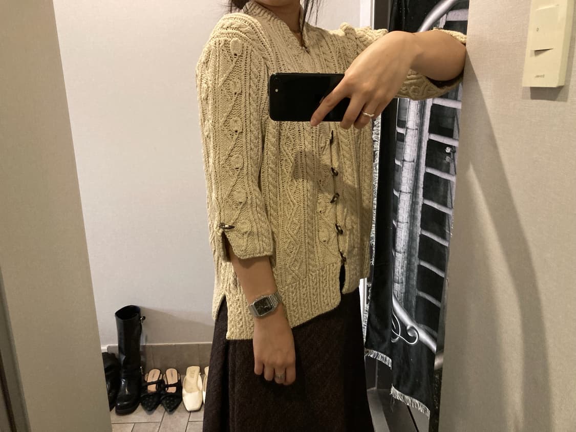 7부 니트 떡볶이 가디건 상품이미지2